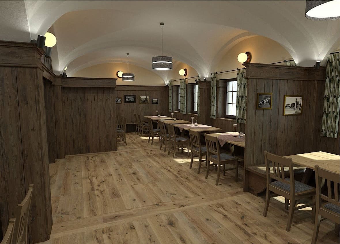 Gastraum Visualisierung – Längsansicht